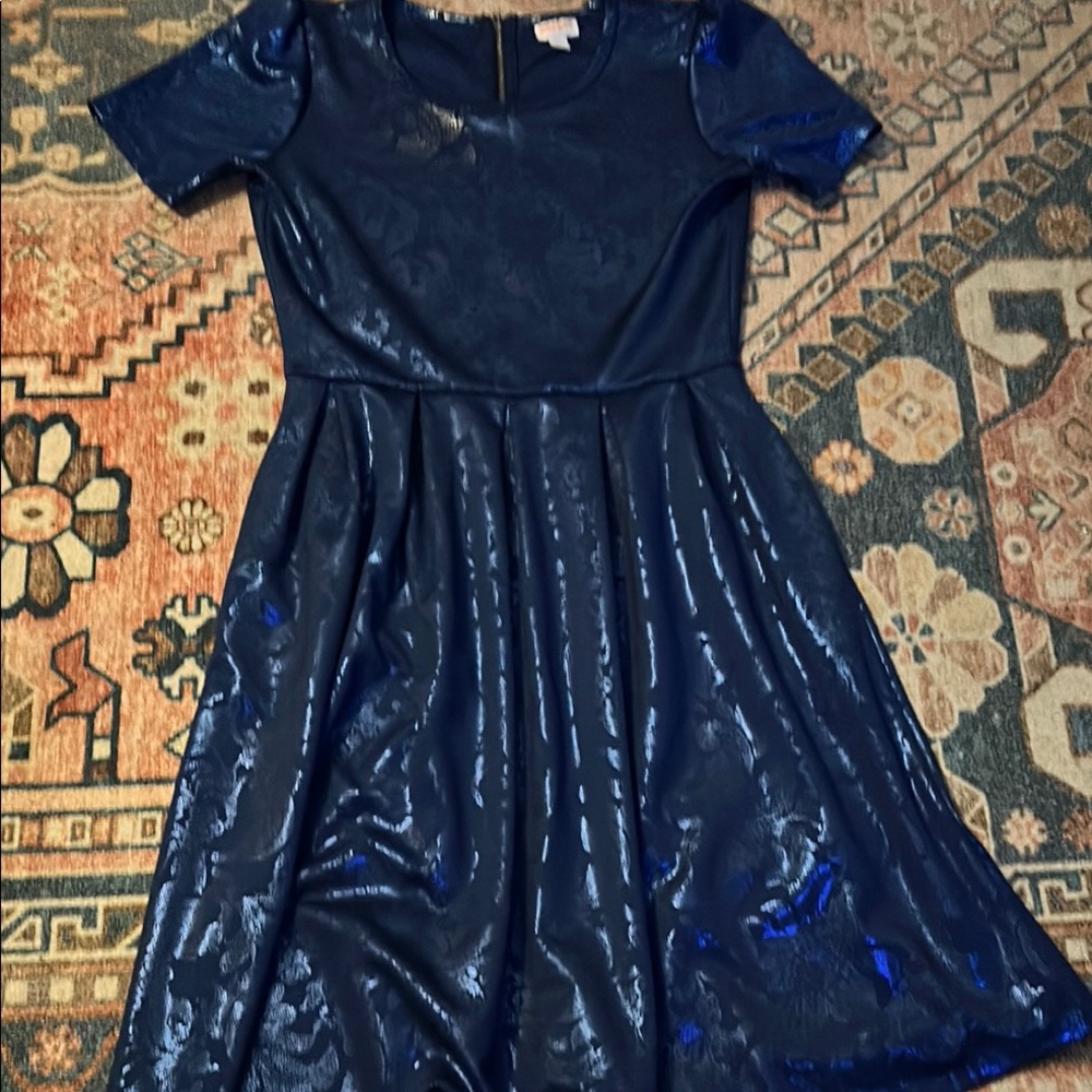 LuLaRoe Blue Formal Dress Elegant Design